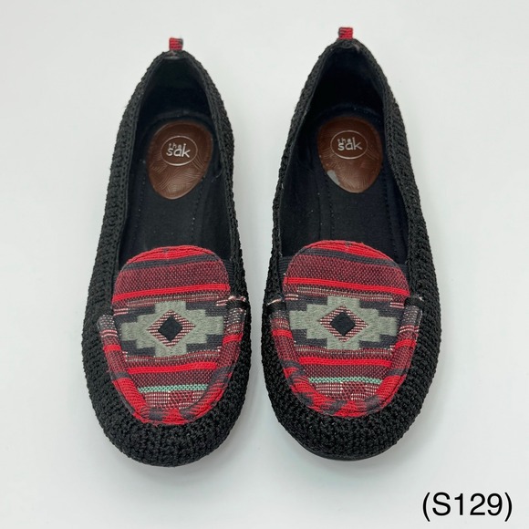 The Sak Shoes - The Sak Slip On Loafer Crochet Driving Moccasins Crochet Multicolor Aztec US 8.5